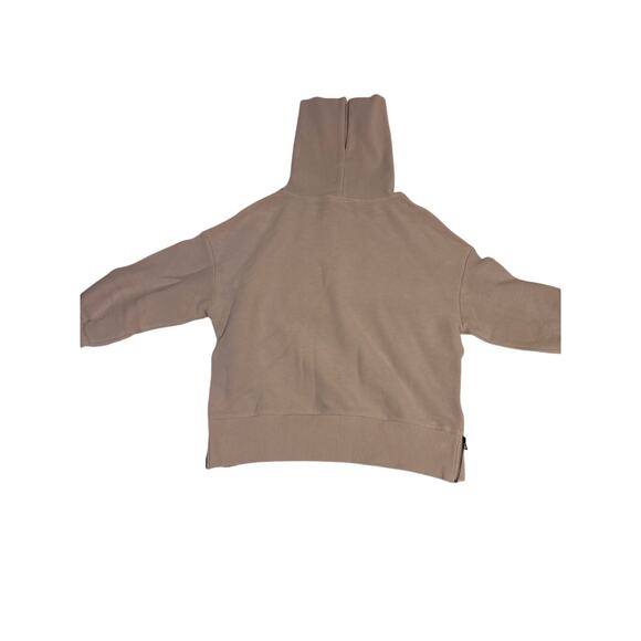 Varley Ribbed Funnel Neck Sweatshirt – Taupe, Size Medium - Picture 2 of 9